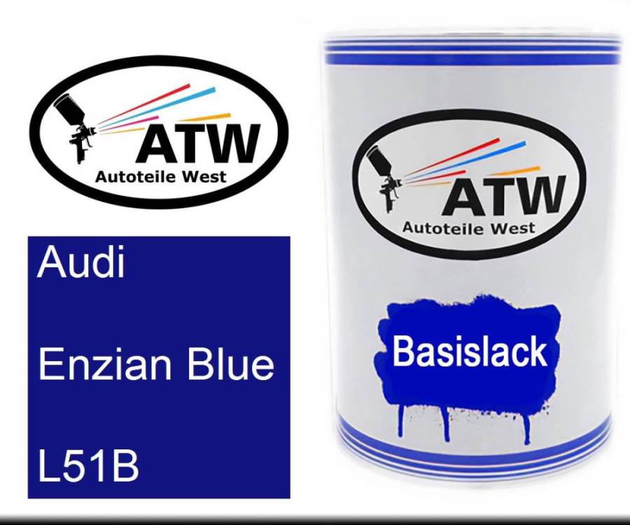 Audi, Enzian Blue, L51B: 500ml Lackdose, von ATW Autoteile West.